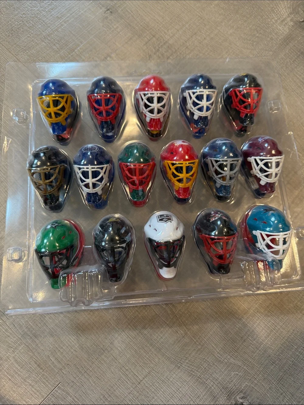 NHL Mini Goalie Mask Pack – Blue, Red, Green, White, Black, Yellow